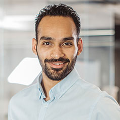 Man staring at camera